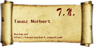 Tausz Norbert névjegykártya